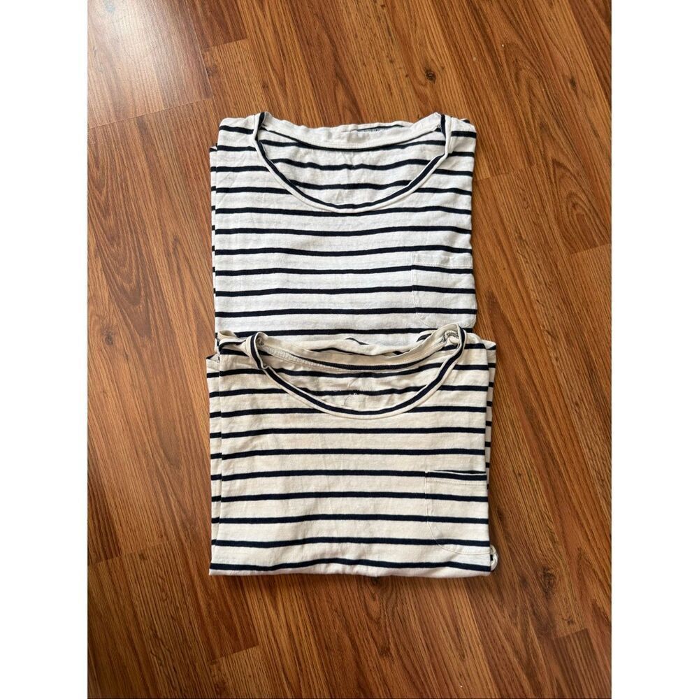 Bundle Of 2 United By Blue Women's Stripe Short Cuffed Sleeve T-Shirt Size XL